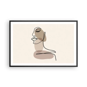 Affisch i svart ram - Skönhetens säkra linje - 91x61 cm