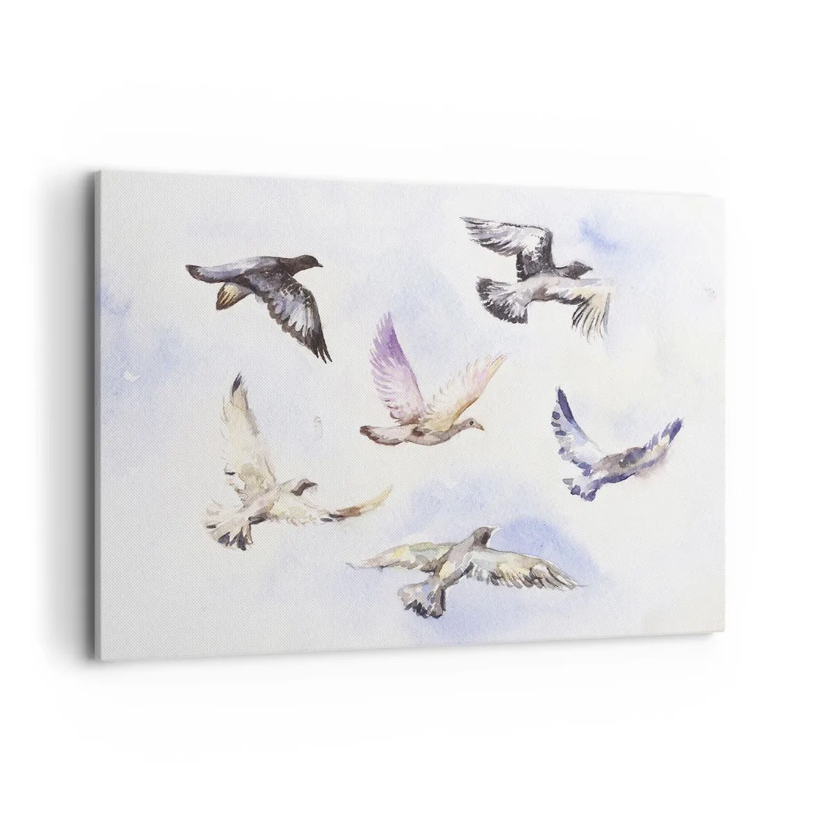 Canvastavla - Bild på duk - Frihet i grått och blått - 100x70 cm