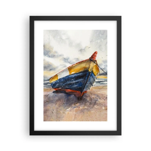 Affisch i svart ram - Vila på stranden - 30x40 cm