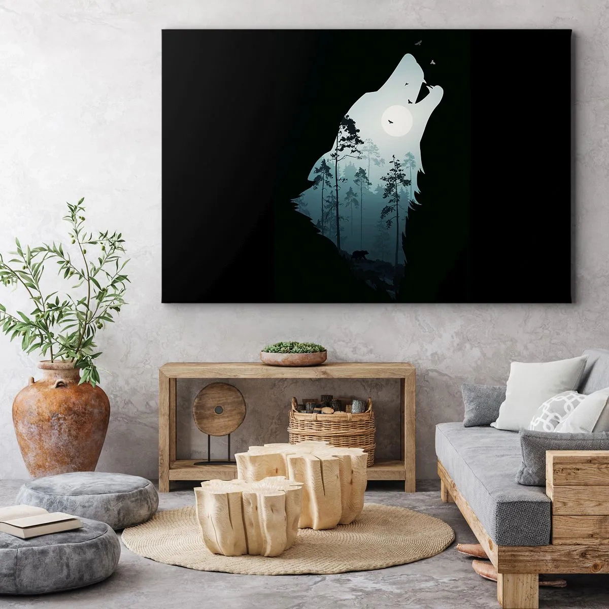 Canvastavla - Bild på duk - Skogsnattens röst - 100x70 cm