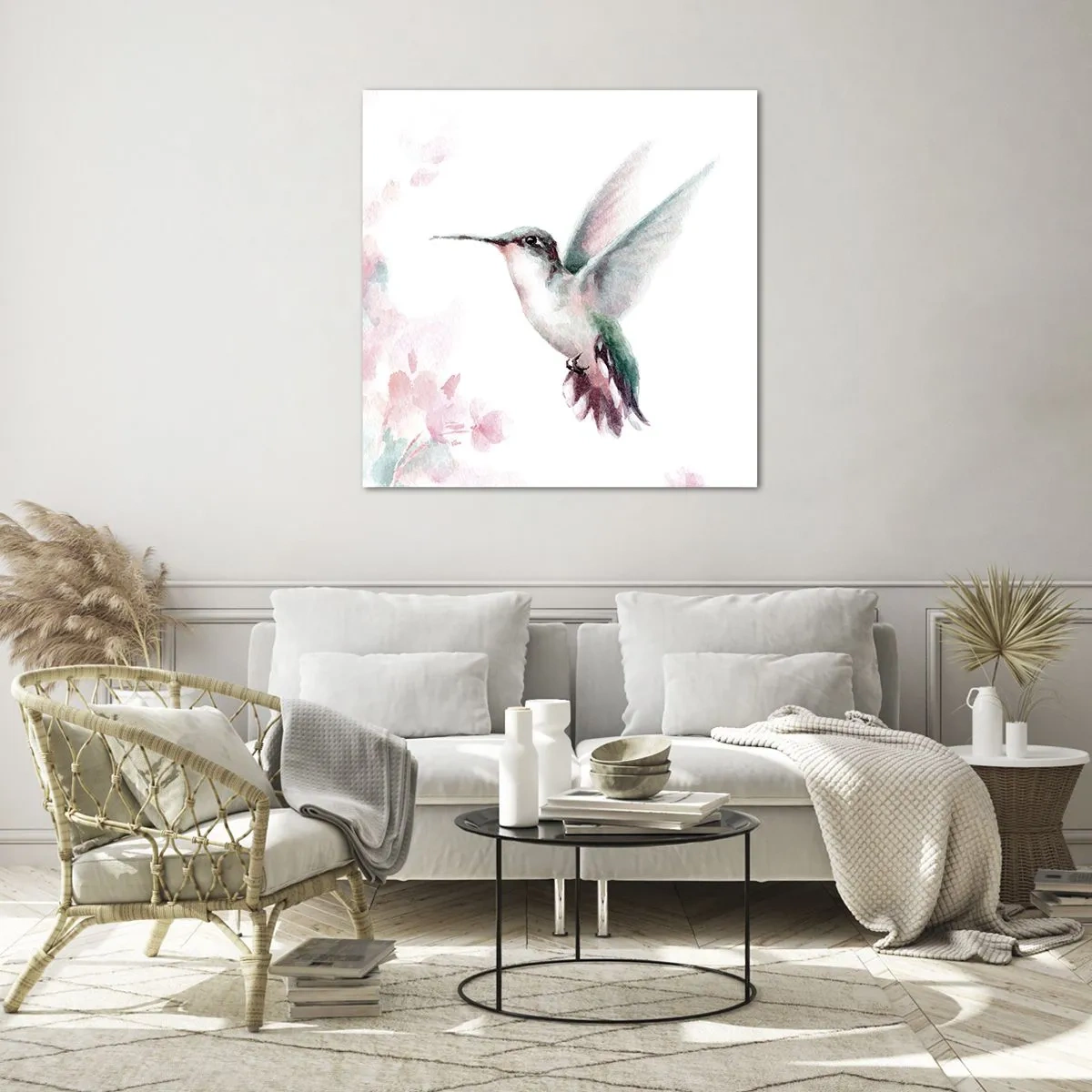 Glastavla - Bild på glas - Fångad flaxande - 60x60 cm