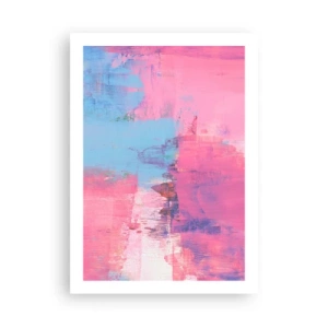 Affisch - Rosa, blått och en gnutta ljus - 50x70 cm
