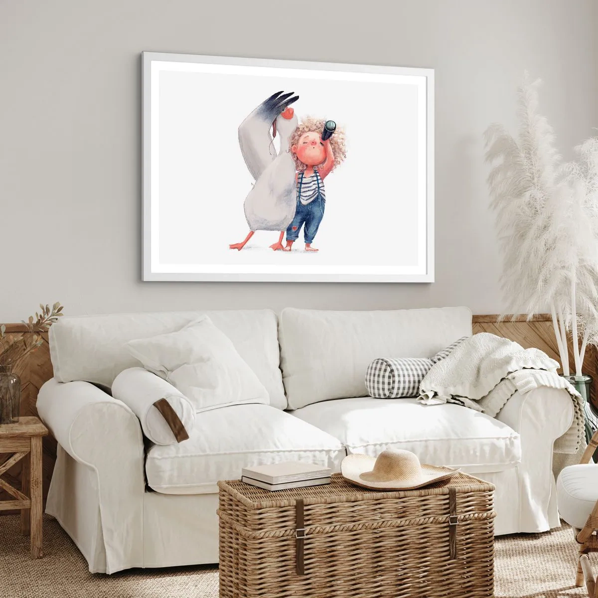 Affisch i vit ram - Stora resans plan - 91x61 cm