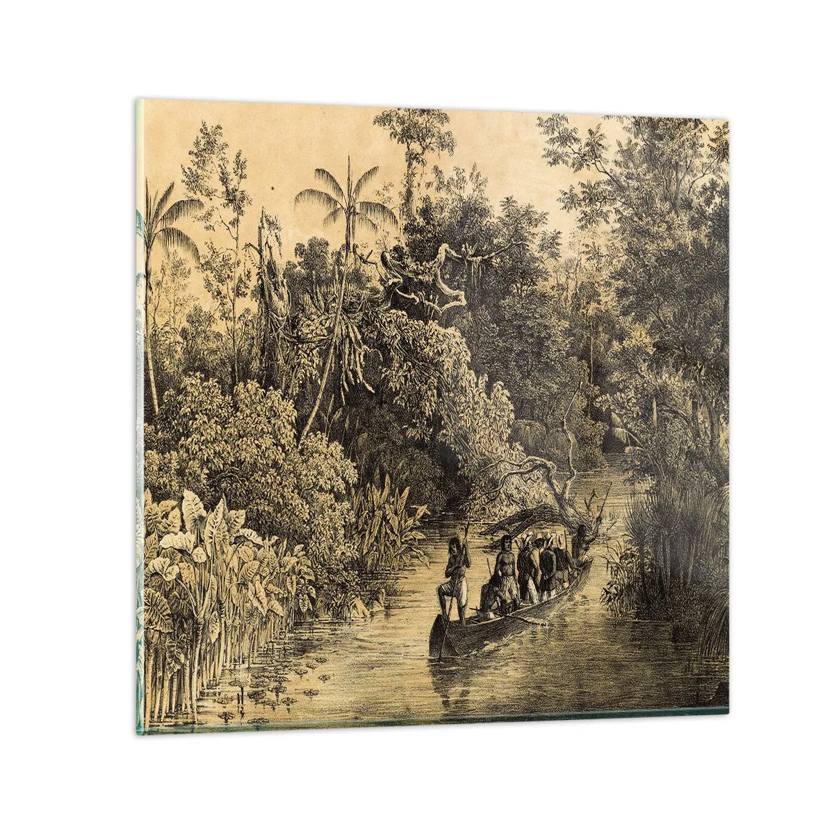 Glastavla - Bild på glas - Resa till källan - 50x50 cm