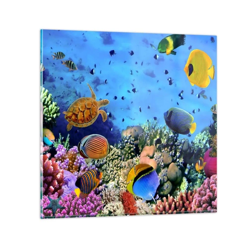 Glastavla - Bild på glas - Vad vet vi om livet... - 30x30 cm