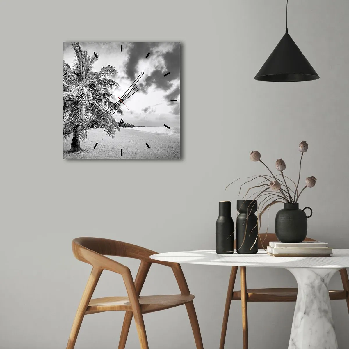 Väggklocka - Klocka på glas - När du längtar efter ensamheten... - 40x40 cm