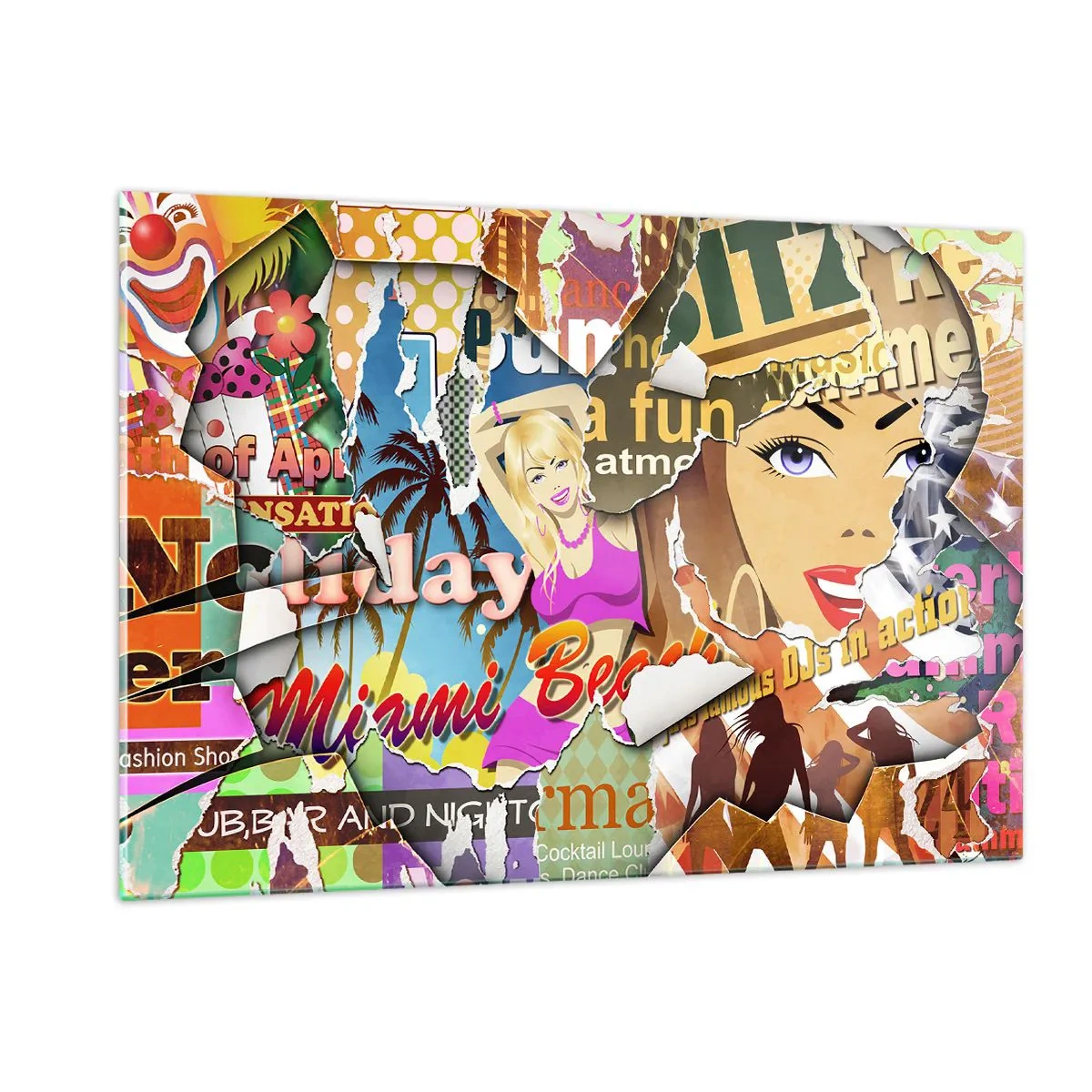 Glastavla - Bild på glas - Sommarens återblickar - 120x80 cm