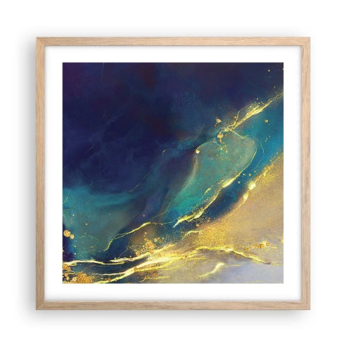 Affisch i ram av ljusek - Utspillt guld - 50x50 cm