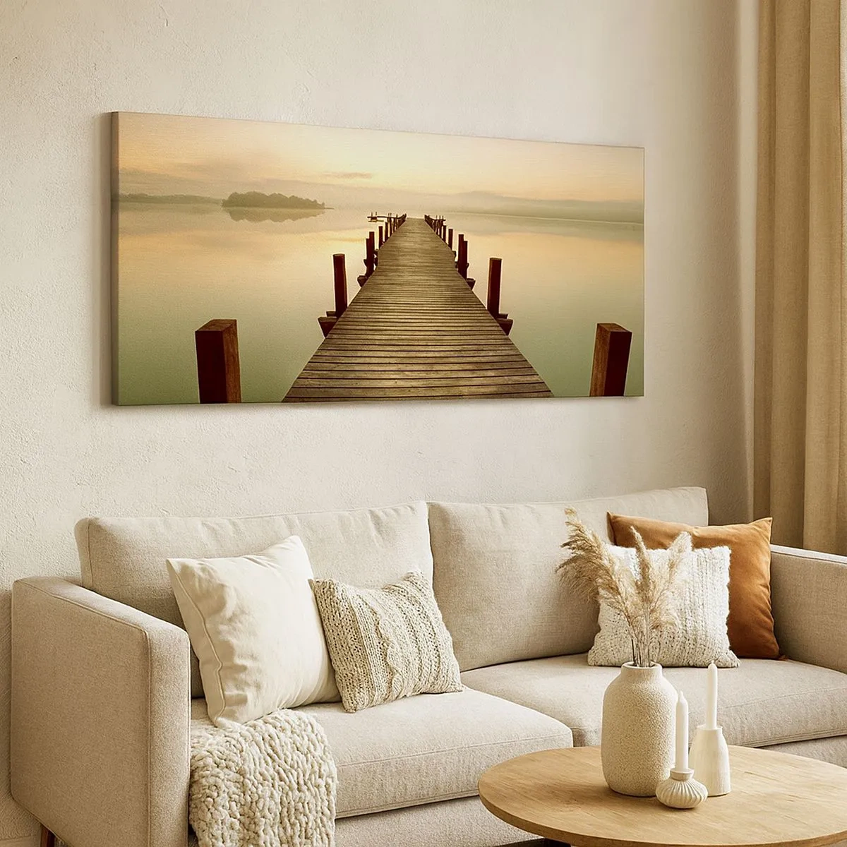 Canvastavla - Bild på duk - Förgryning, gryning, ljus - 100x40 cm