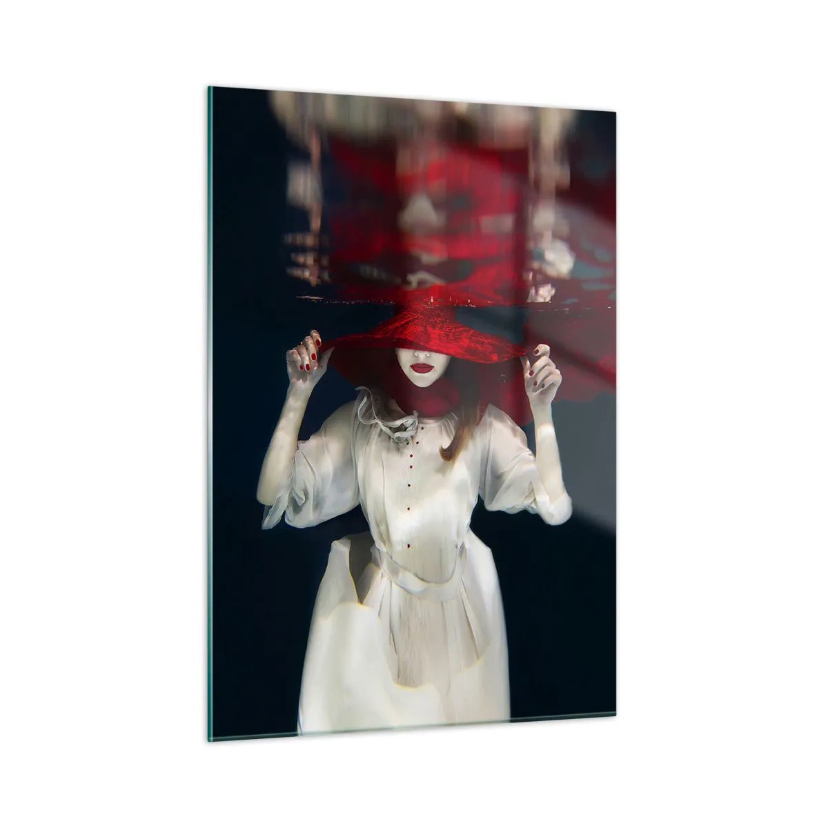 Glastavla - Bild på glas - Konstig fru - 50x70 cm