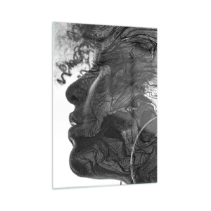 Glastavla - Bild på glas - Tilltrasslad i drömmarna - 50x70 cm