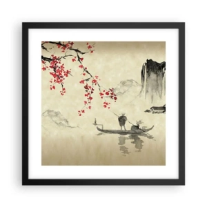 Affisch i svart ram - I det blommande körsbärslandet - 40x40 cm
