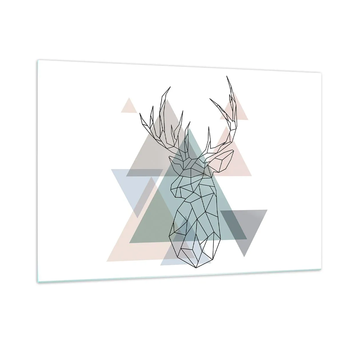 Glastavla - Bild på glas - I en geometrisk skog - 120x80 cm