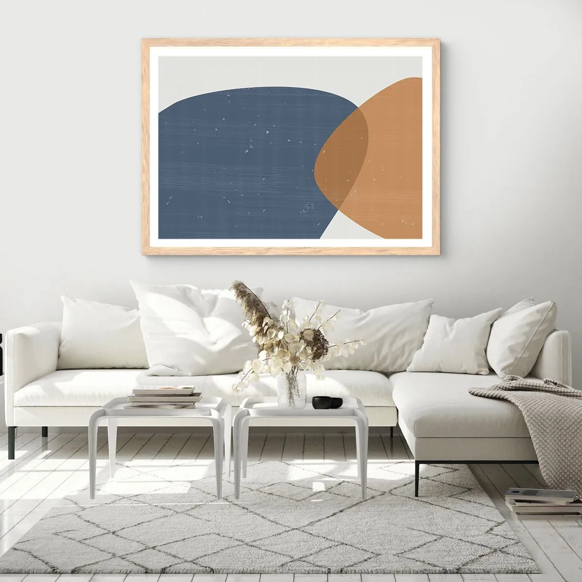 Affisch i ram av ljusek - Ovaler och influenser - 100x70 cm