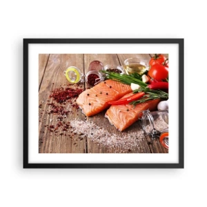 Affisch i svart ram - Norskt äventyr i köket - 50x40 cm