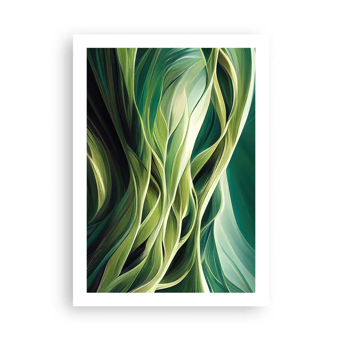Affisch - Ett abstrakt spel med grönt - 50x70 cm