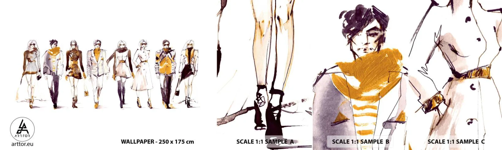 Fototapet Prov Standard Eco - Otvunget mode, fri elegans - Kvinna, Modell, Mode - 100x30 cm