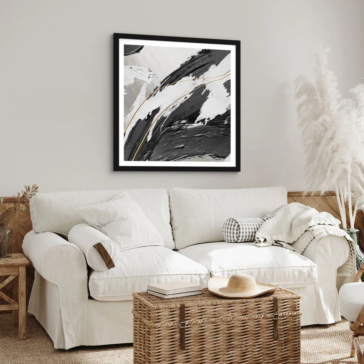 Affisch i svart ram - Storslagen abstraktion - 50x50 cm