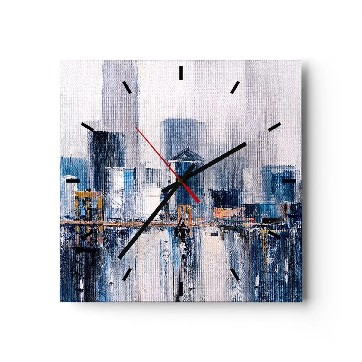 Väggklocka - Klocka på glas - New York-impression - 30x30 cm