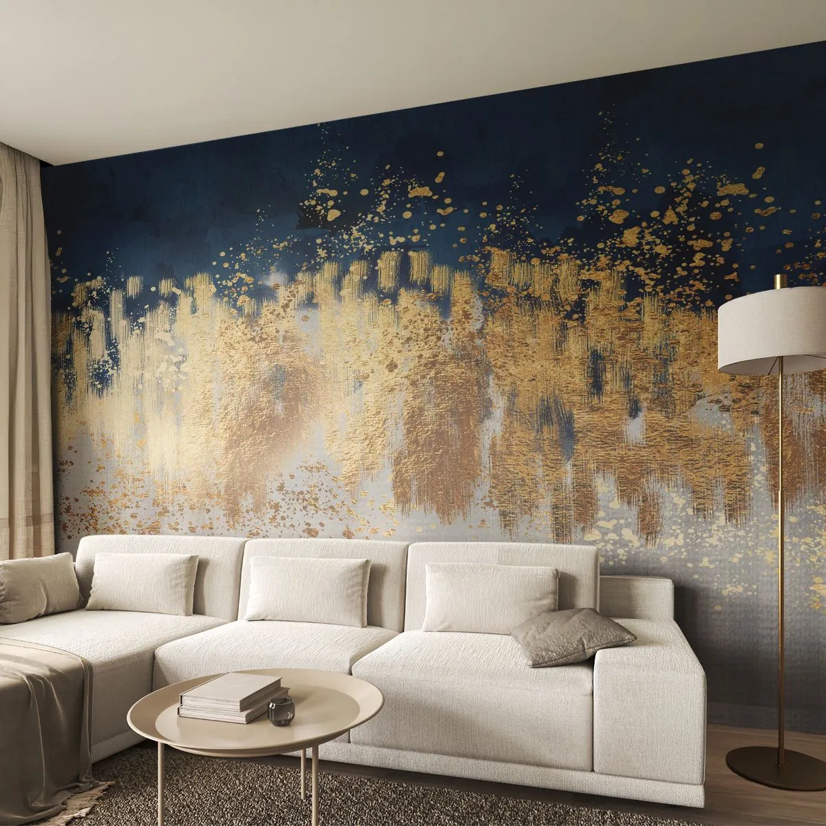 Fototapet Premium Sand - Modern komposition med blixt - Bit, Art déco, Glamour - 100x70 cm