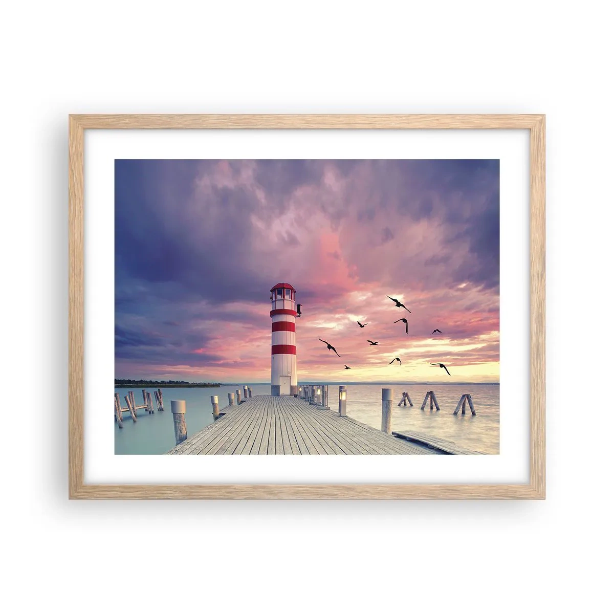 Affisch i ram av ljusek - Dags att bege sig till hamnen - 50x40 cm