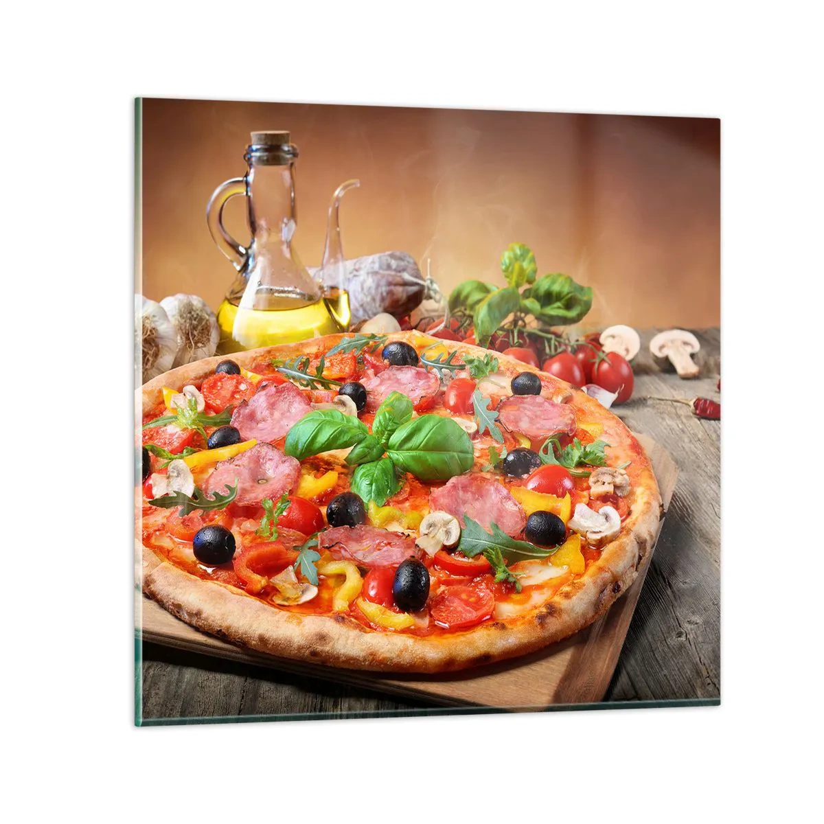 Glastavla - Bild på glas - Med riktig italiensk smak - 60x60 cm