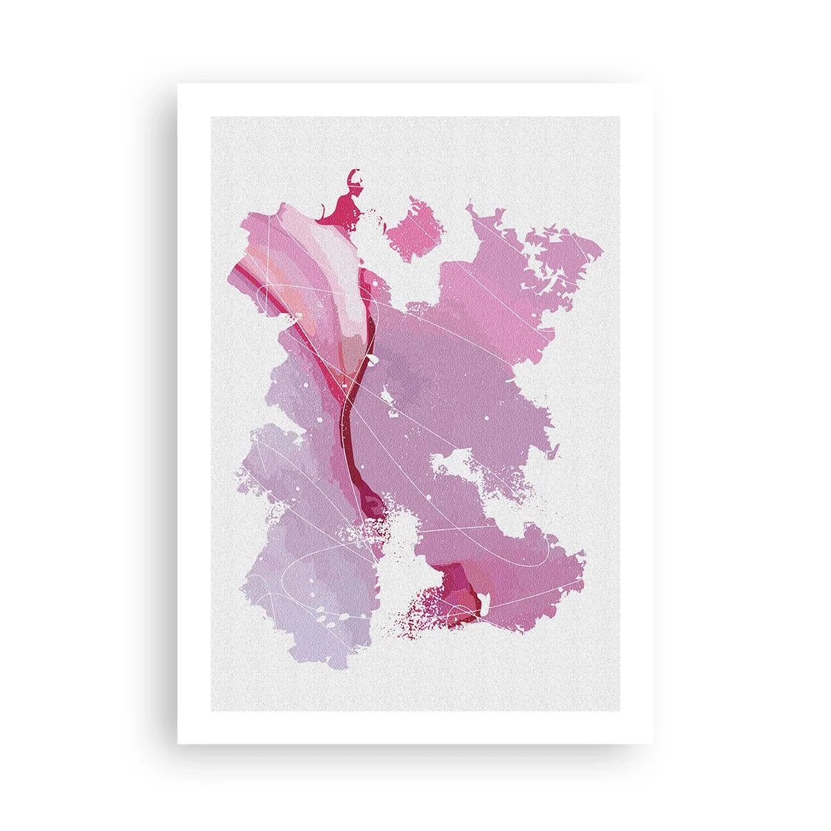 Affisch - Karta över en rosa värld - 50x70 cm