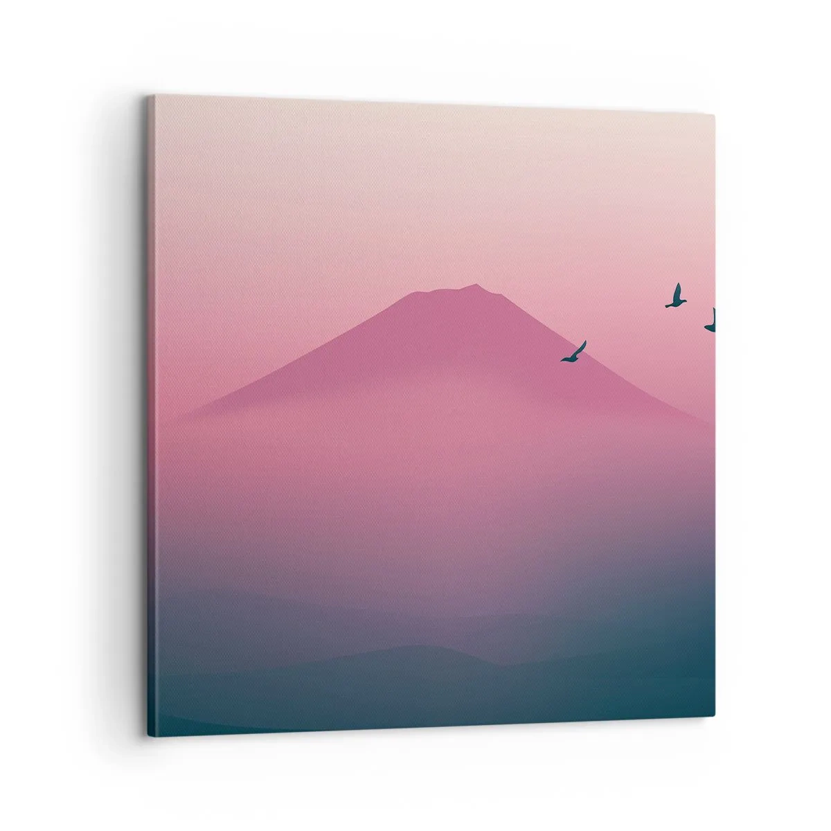 Canvastavla - Bild på duk - Vandrare över molnen - 60x60 cm