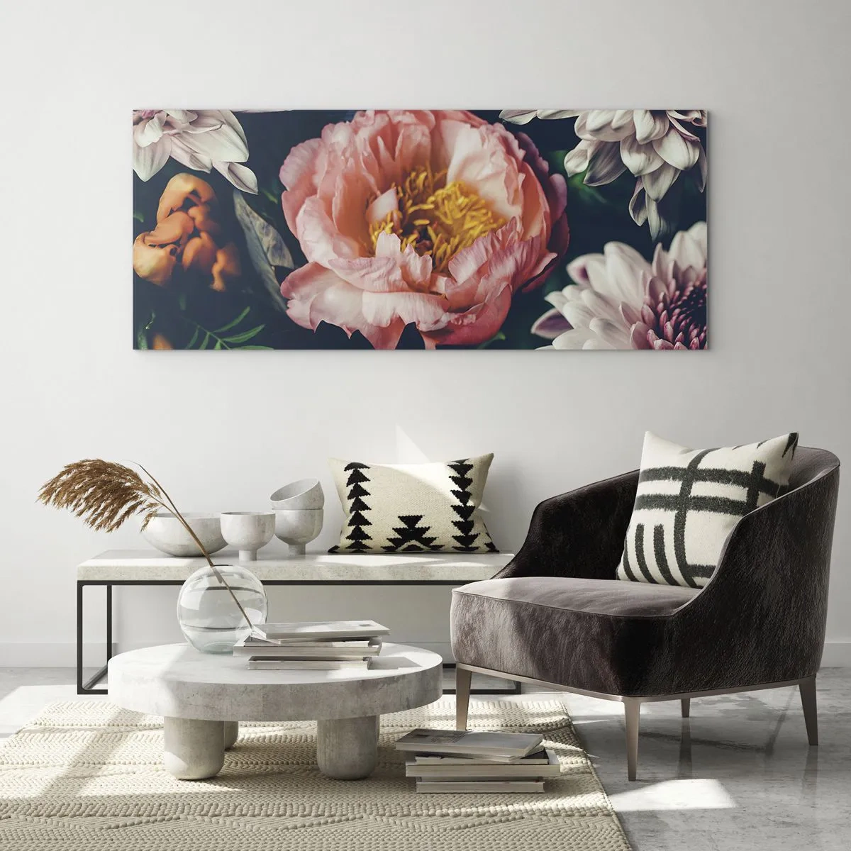 Glastavla - Bild på glas - Med barockprakt - 100x40 cm