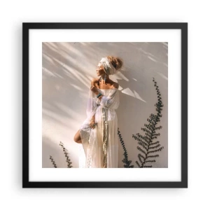 Affisch i svart ram - Solen och flickan - 40x40 cm