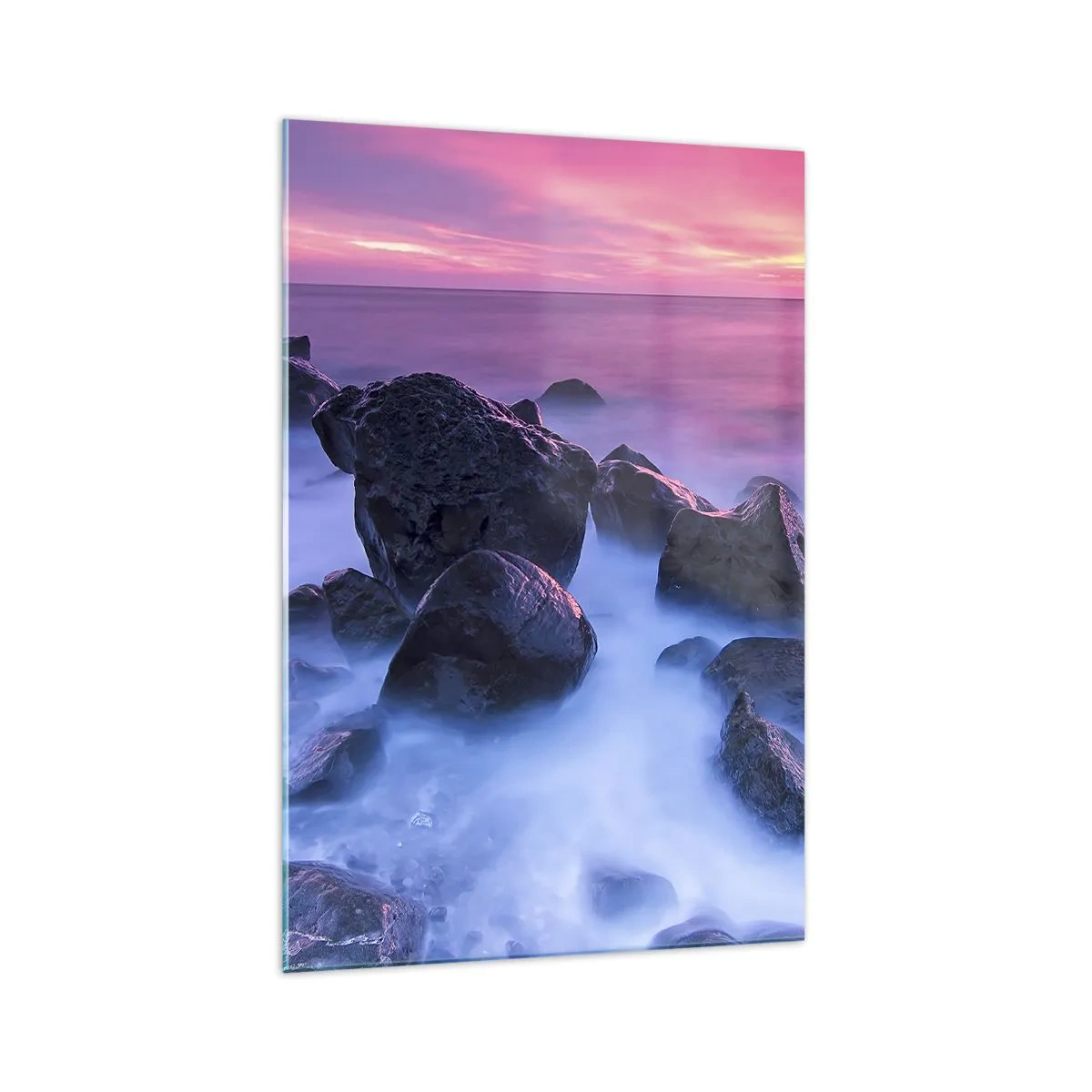 Glastavla - Bild på glas - Dimma och sken - 70x100 cm