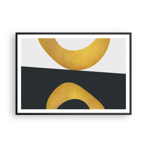 Affisch i svart ram - Öfr det första: guld - 100x70 cm