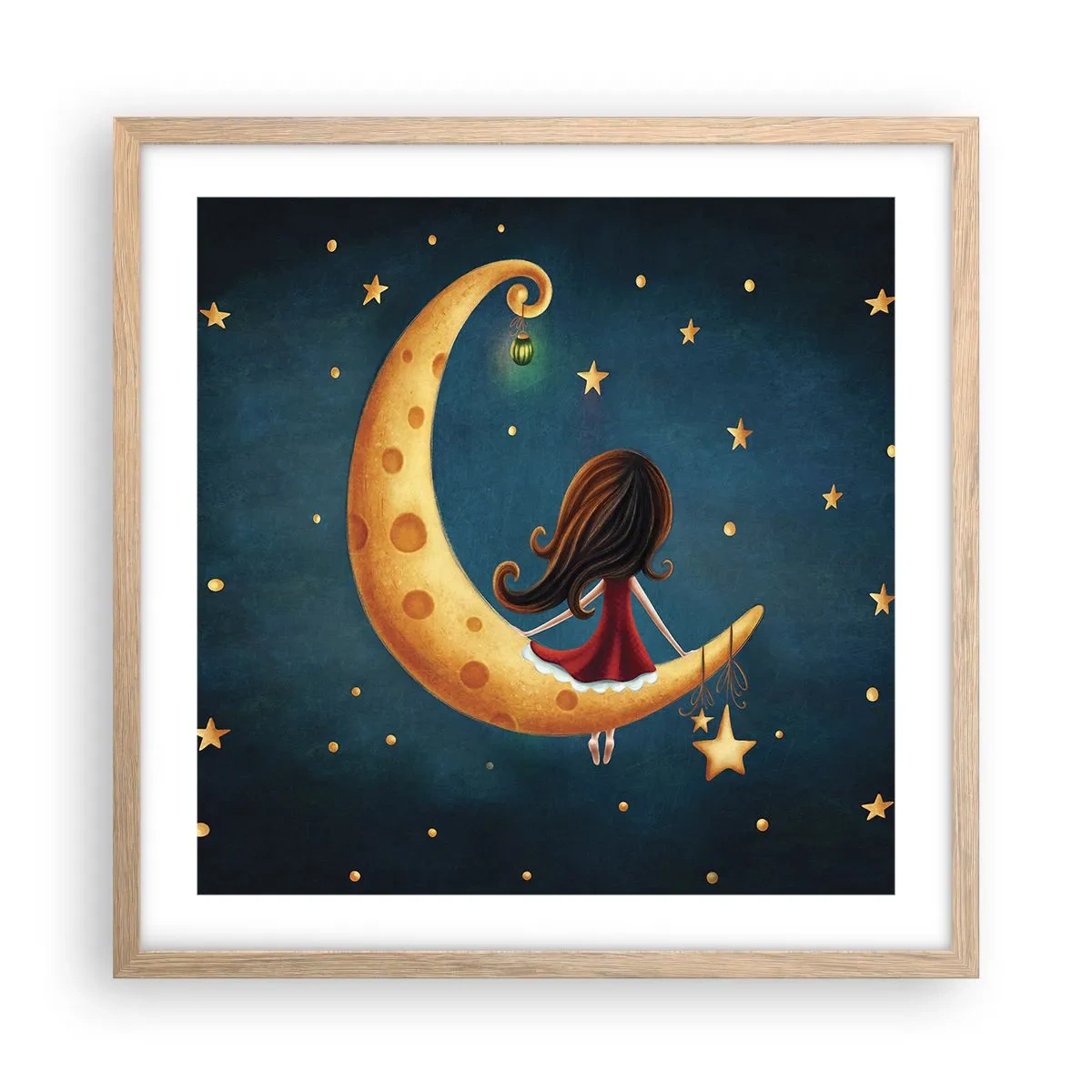 Affisch i ram av ljusek - En gång i tiden... - 50x50 cm