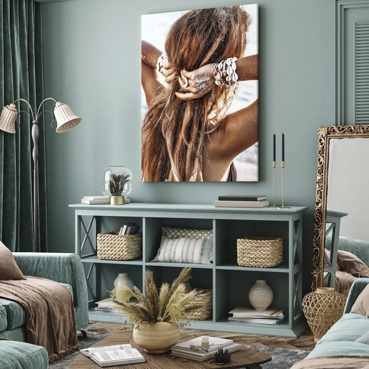 Canvastavla - Bild på duk - Vattnets och solens syster - 45x80 cm