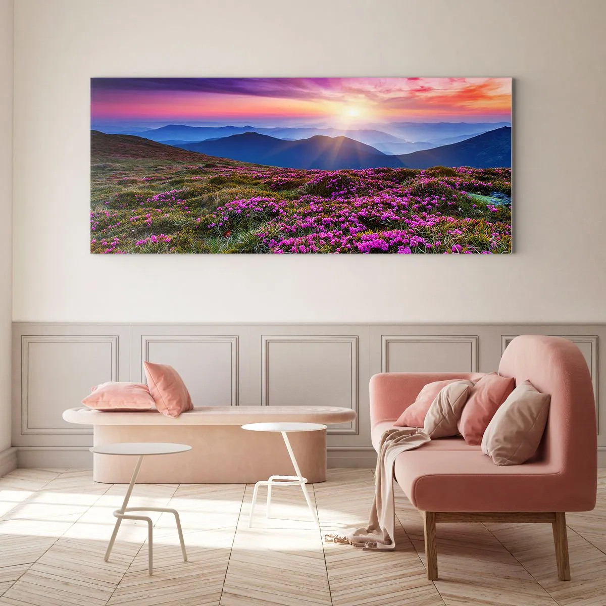 Glastavla - Bild på glas - Doftande örter - 100x40 cm