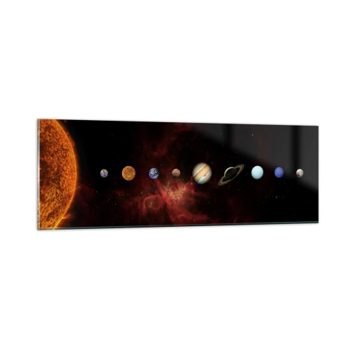 Glastavla - Bild på glas - Vårt grannskap - 90x30 cm