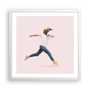 Affisch i vit ram - En nypa absurd - 50x50 cm