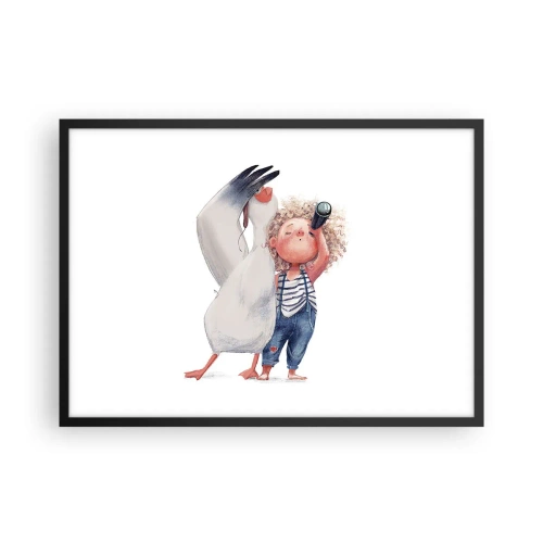 Affisch i svart ram - Stora resans plan - 70x50 cm