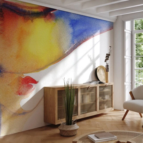 Fototapet Standard Eco - Damporträtt - Abstraktion, Kvinna, Hatt - 200x140 cm
