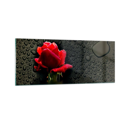 Glastavla - Bild på glas - Röd och svart - 100x40 cm
