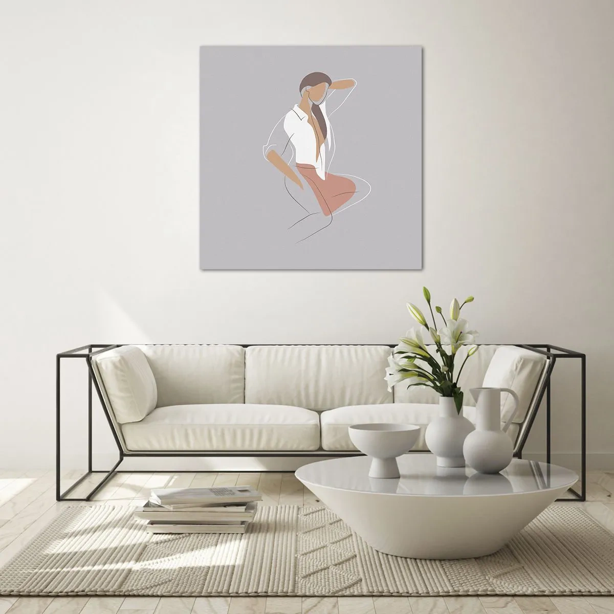 Glastavla - Bild på glas - Charmens kontur - 70x70 cm