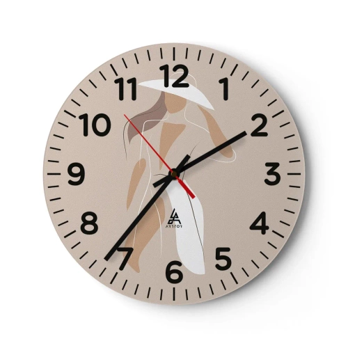 Väggklocka - Klocka på glas - Mode är lek - 30x30 cm