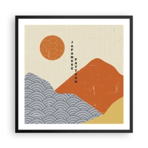 Affisch i svart ram - I den japanska andan - 60x60 cm