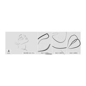 Fototapet Prov Standard Eco - Drömmens meander - Kvinnans ansikte, Porträtt av en kvinna, Grafik - 100x30 cm