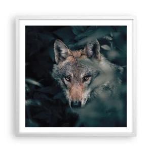 Affisch i vit ram - Jägare - 60x60 cm
