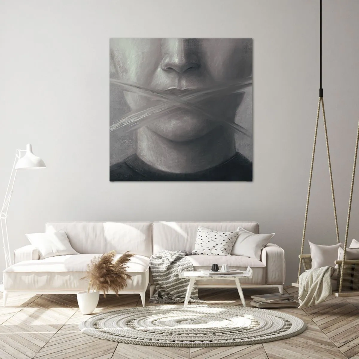 Canvastavla - Bild på duk - Inte ett ord - 60x60 cm