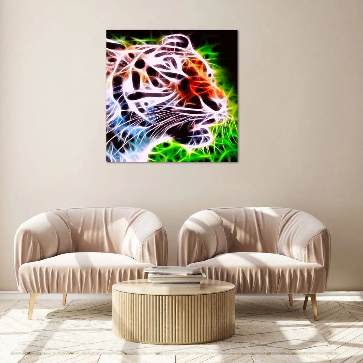 Glastavla - Bild på glas - Farlig stämning - 70x70 cm