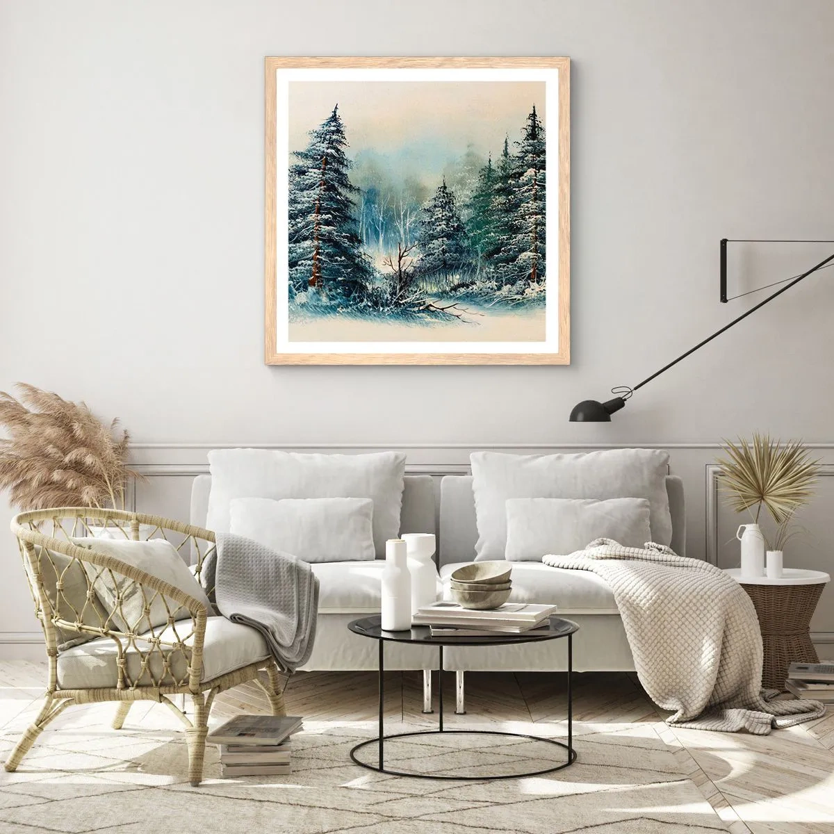 Affisch i ram av ljusek - Redo för Julen - 60x60 cm