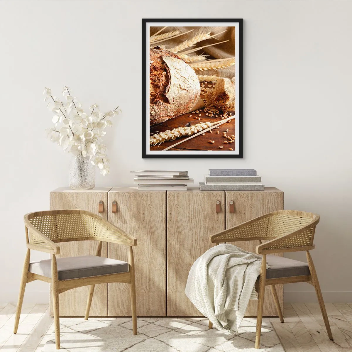 Affisch i svart ram - Aptitlig, doftande, knaprig - 70x100 cm