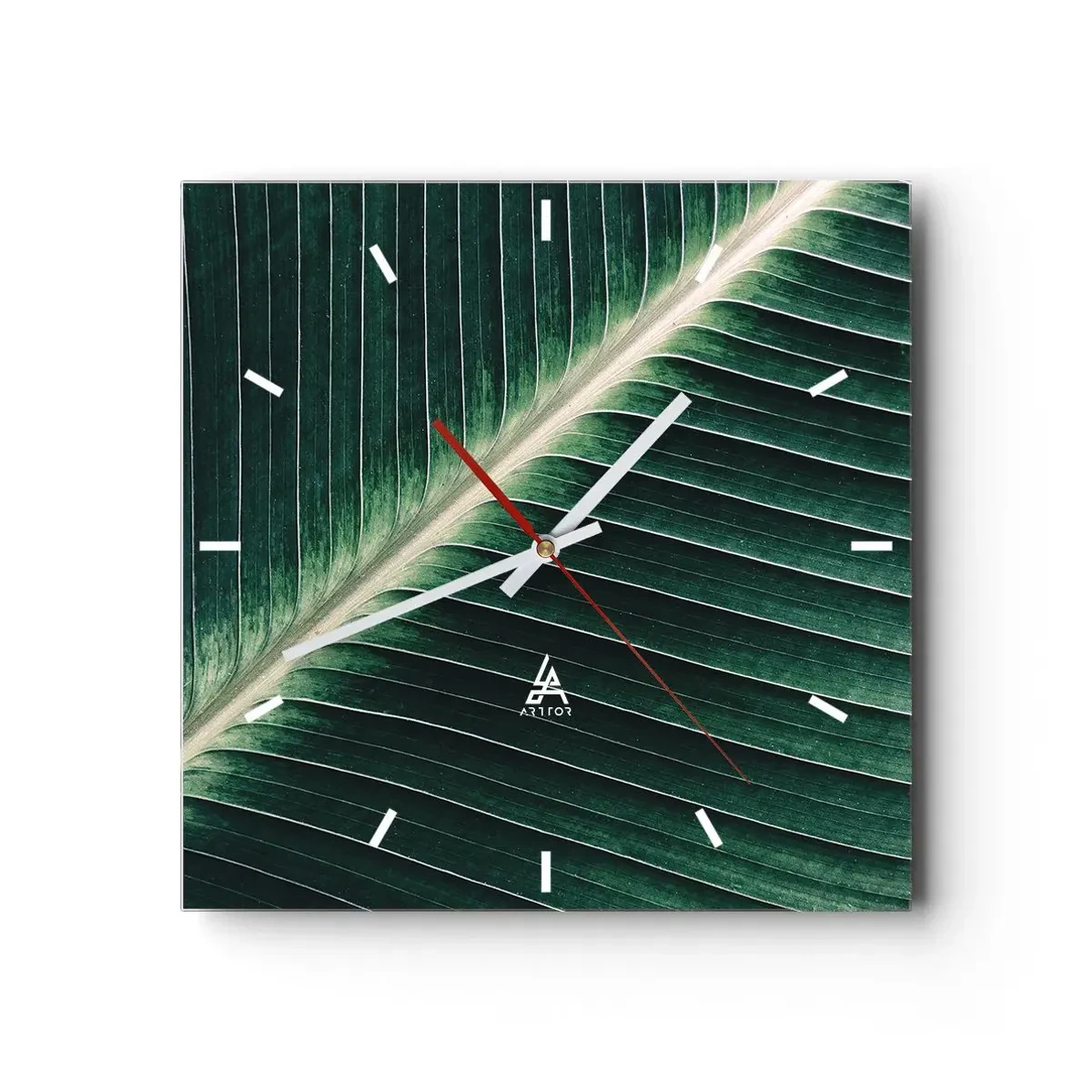 Väggklocka - Klocka på glas - Naturens rytm - 30x30 cm
